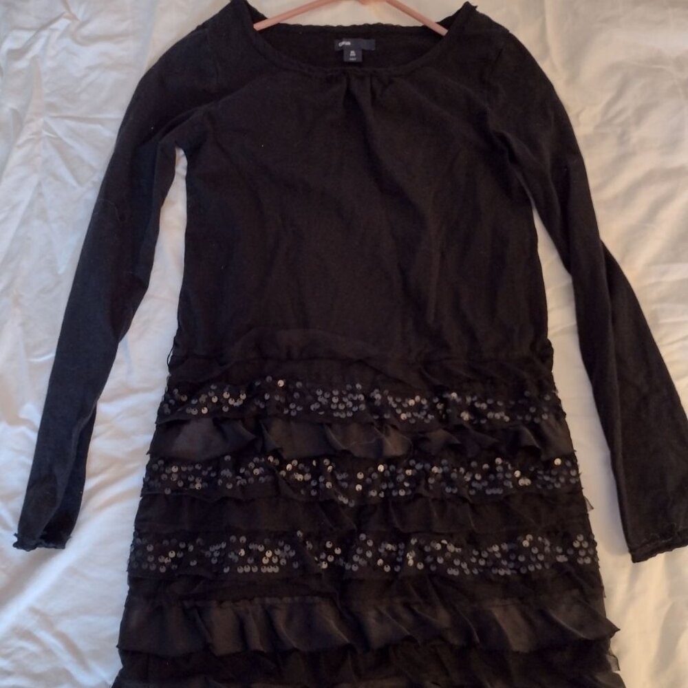 Kids Black Sequined Dress